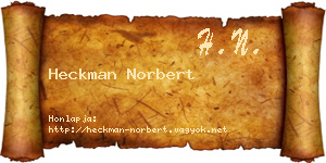 Heckman Norbert névjegykártya